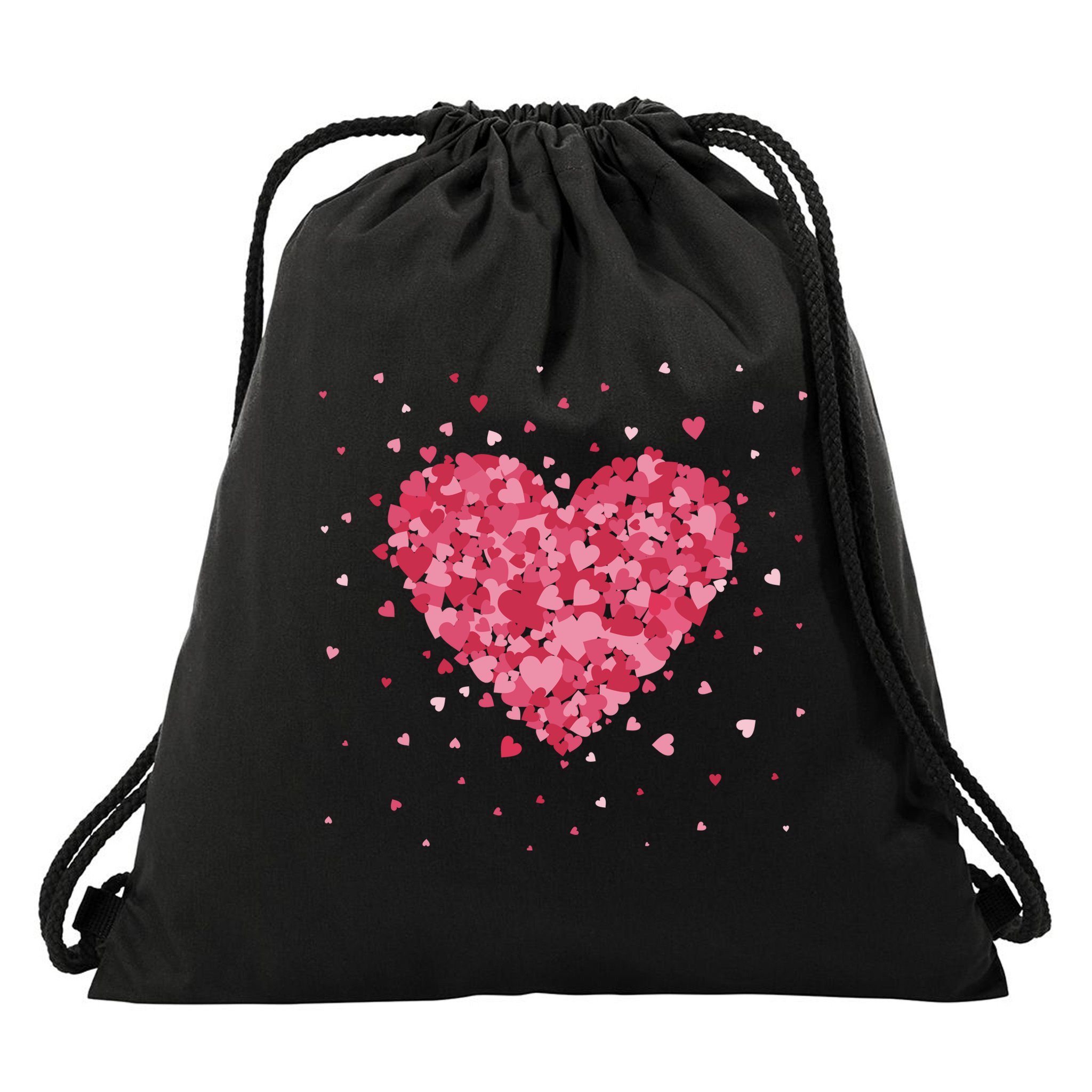Scattered Heart Cute Valentines Day Gift Drawstring Bag