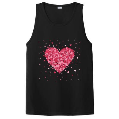 Scattered Heart Cute Valentines Day Gift PosiCharge Competitor Tank