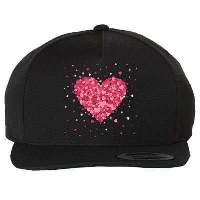 Scattered Heart Cute Valentines Day Gift Wool Snapback Cap