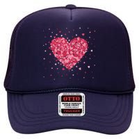 Scattered Heart Cute Valentines Day Gift High Crown Mesh Back Trucker Hat