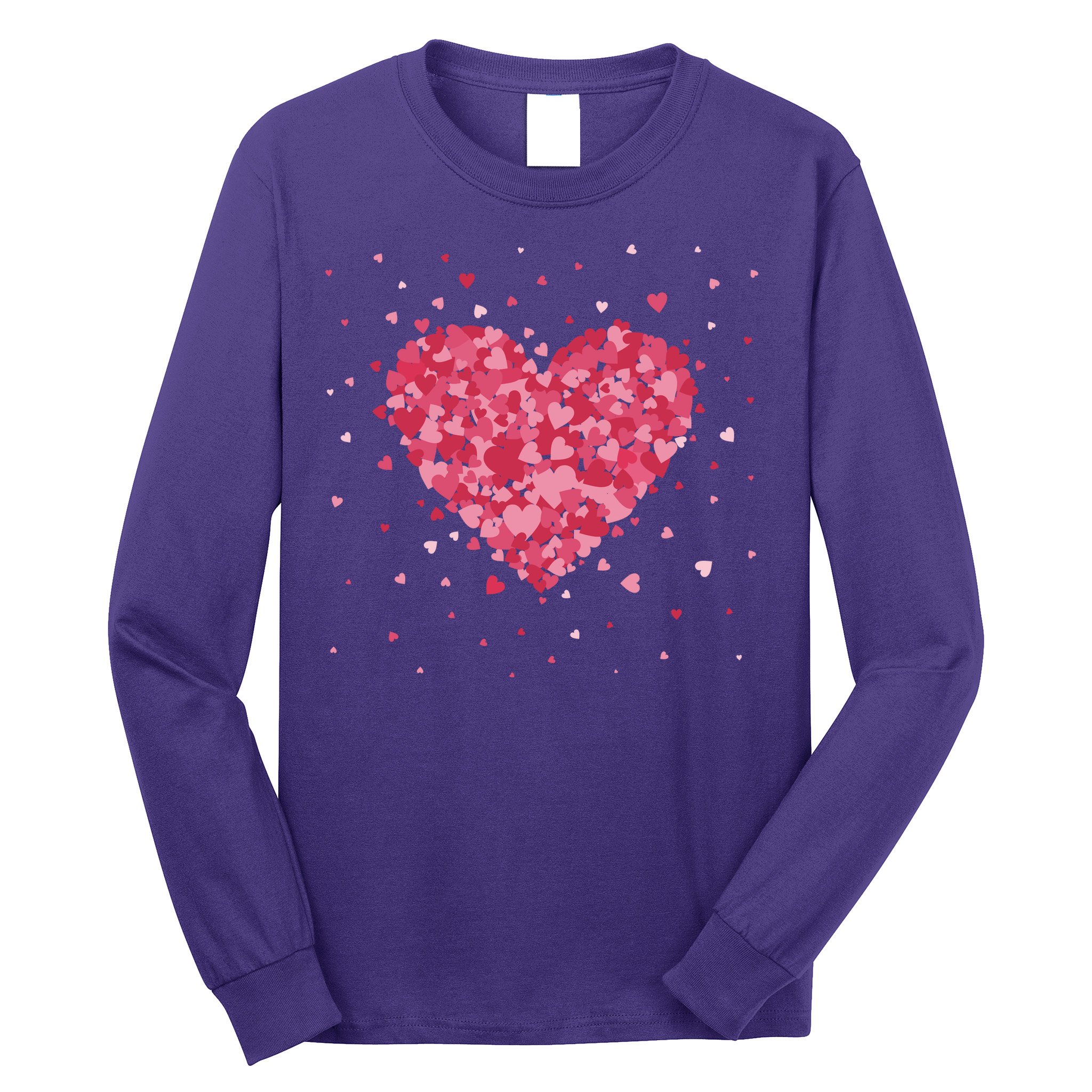 Scattered Heart Cute Valentines Day Gift Long Sleeve Shirt