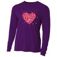 Scattered Heart Cute Valentines Day Gift Cooling Performance Long Sleeve Crew