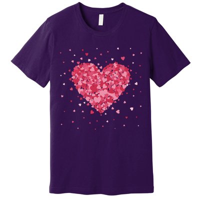 Scattered Heart Cute Valentines Day Gift Premium T-Shirt
