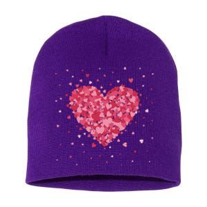 Scattered Heart Cute Valentines Day Gift Short Acrylic Beanie