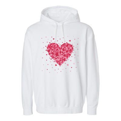 Scattered Heart Cute Valentines Day Gift Garment-Dyed Fleece Hoodie