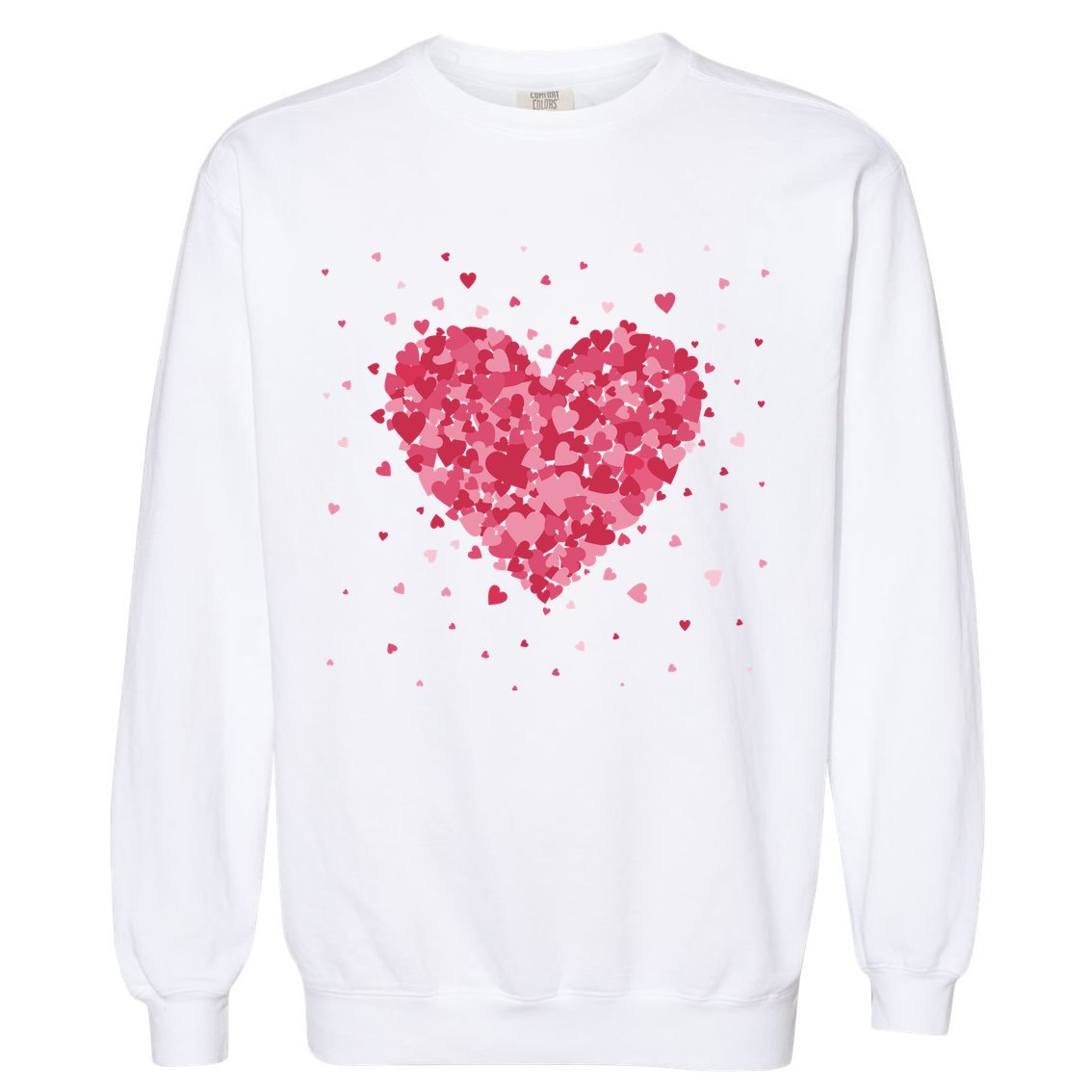 Scattered Heart Cute Valentines Day Gift Garment-Dyed Sweatshirt