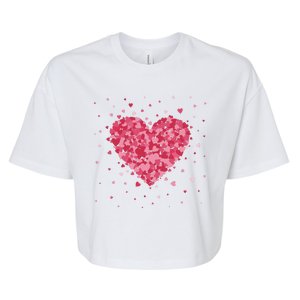 Scattered Heart Cute Valentines Day Gift Bella+Canvas Jersey Crop Tee