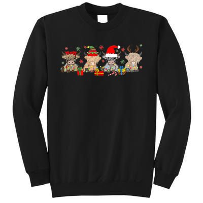 Scottish Highland Cow Christmas Tree Funny Cow Lover Xmas Sweatshirt