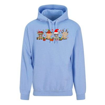 Scottish Highland Cow Christmas Tree Funny Cow Lover Xmas Unisex Surf Hoodie