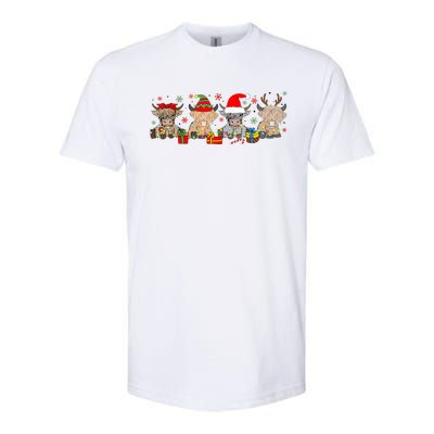 Scottish Highland Cow Christmas Tree Funny Cow Lover Xmas Softstyle CVC T-Shirt