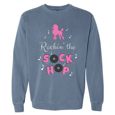 Sock Hop Costume Girl Women Pink Poodle Garment-Dyed Sweatshirt