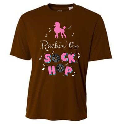 Sock Hop Costume Girl Women Pink Poodle Cooling Performance Crew T-Shirt