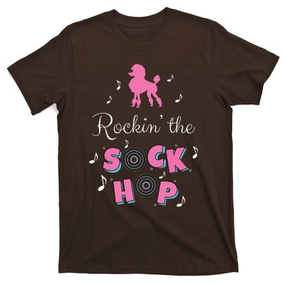 Sock Hop Costume Girl Women Pink Poodle T-Shirt