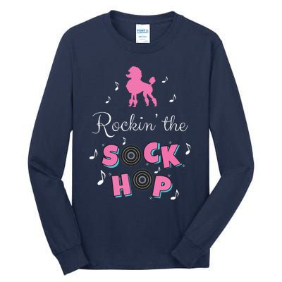 Sock Hop Costume Girl Women Pink Poodle Tall Long Sleeve T-Shirt