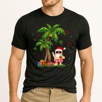Santa Hawaiian Christmas Palm Tree Lights Xmas Cooling Performance Crew T-Shirt
