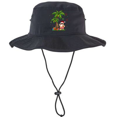 Santa Hawaiian Christmas Palm Tree Lights Xmas Bucket Hat