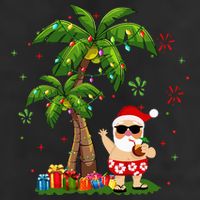 Santa Hawaiian Christmas Palm Tree Lights Xmas 11oz C Handle Ceramic Mug
