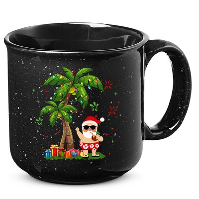 Santa Hawaiian Christmas Palm Tree Lights Xmas 15oz Campfire Ceramic Mug