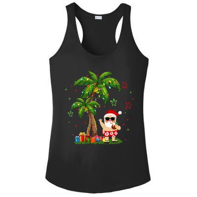 Santa Hawaiian Christmas Palm Tree Lights Xmas Ladies PosiCharge Competitor Racerback Tank