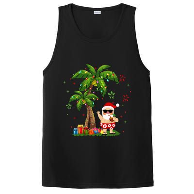 Santa Hawaiian Christmas Palm Tree Lights Xmas PosiCharge Competitor Tank