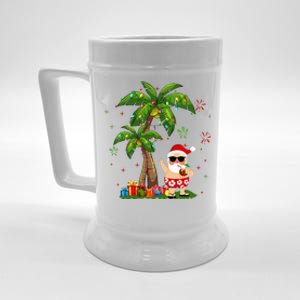 Santa Hawaiian Christmas Palm Tree Lights Xmas Beer Stein