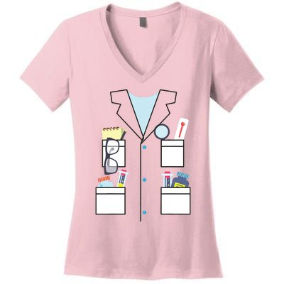 Scientist Halloween Costume Cute Chemist Science Women's V-Neck T-Shirt