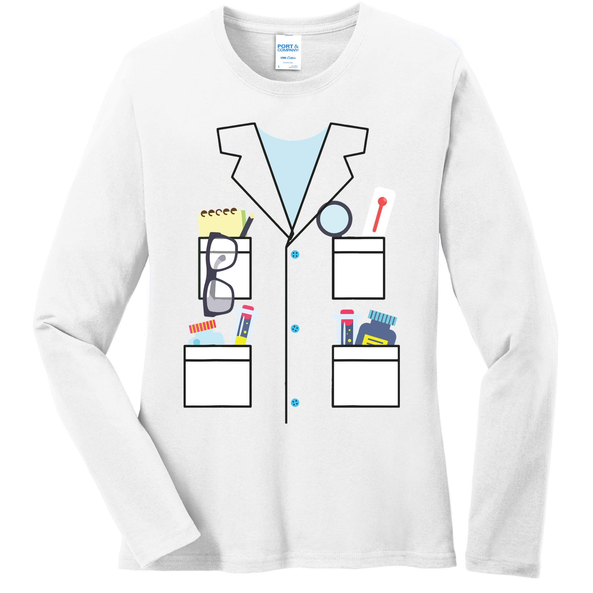 Scientist Halloween Costume Cute Chemist Science Ladies Long Sleeve Shirt