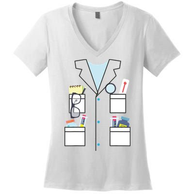 Scientist Halloween Costume Cute Chemist Science Women's V-Neck T-Shirt