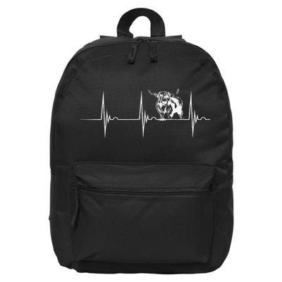 Scottish Highland Cow Heartbeat EKG Pulse Highlander Cow 16 in Basic Backpack