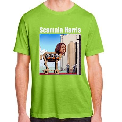 Scamala Harris Communism Trojan Horse Funny Trump 2024 Adult ChromaSoft Performance T-Shirt