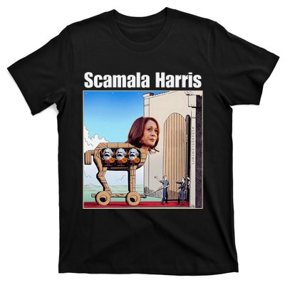 Scamala Harris Communism Trojan Horse Funny Trump 2024 T-Shirt