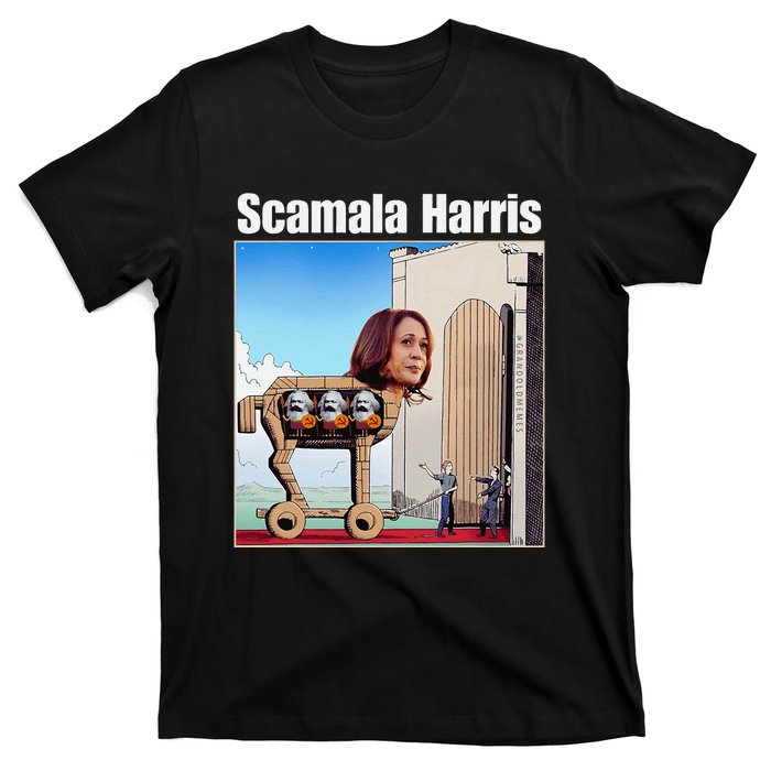 Scamala Harris Communism Trojan Horse Funny Trump 2024 T-Shirt