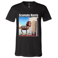 Scamala Harris Communism Trojan Horse Funny Trump 2024 V-Neck T-Shirt