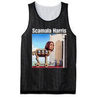 Scamala Harris Communism Trojan Horse Funny Trump 2024 Mesh Reversible Basketball Jersey Tank