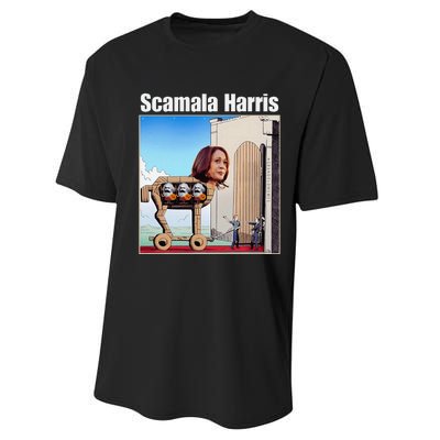 Scamala Harris Communism Trojan Horse Funny Trump 2024 Performance Sprint T-Shirt