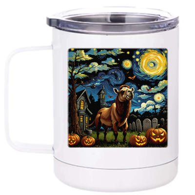 Spooky Halloween Camel Starry Night 12 oz Stainless Steel Tumbler Cup