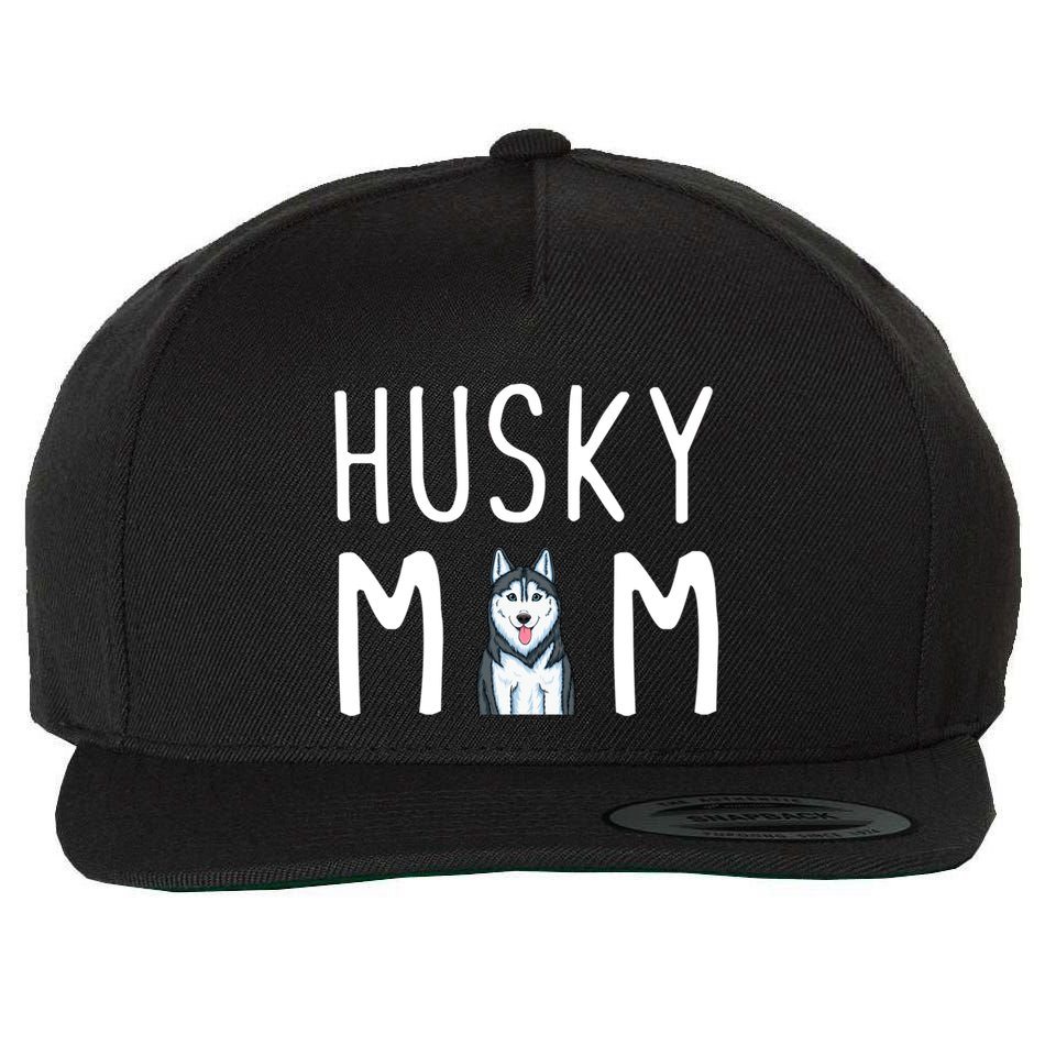 Siberian Husky Dog Mama Husky Mom Gift Wool Snapback Cap