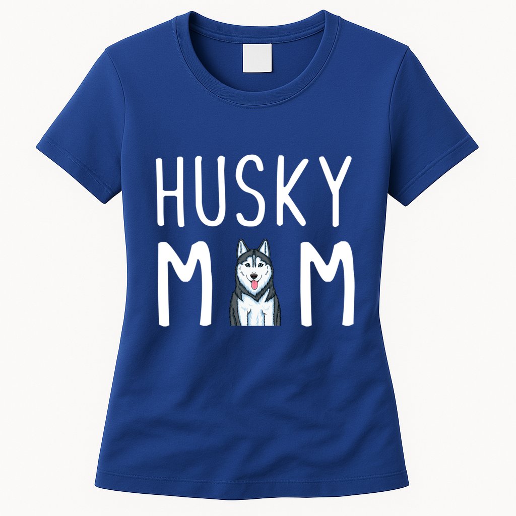 Siberian Husky Dog Mama Husky Mom Gift Womens T-Shirt
