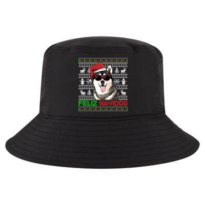 Siberian Husky Dog Feliz Navidog Funny Christmas Gift Cool Comfort Performance Bucket Hat