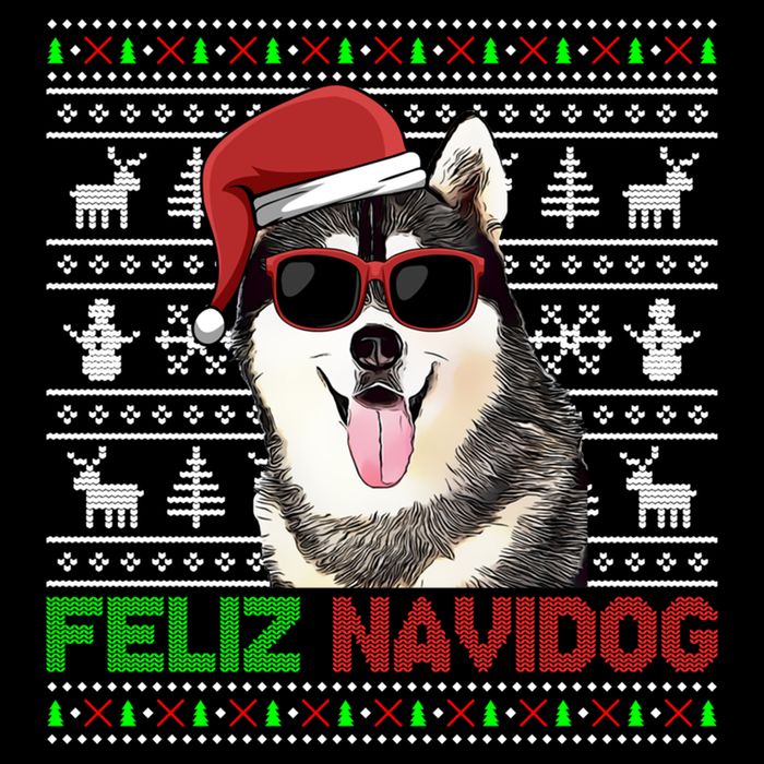 Siberian Husky Dog Feliz Navidog Funny Christmas Gift Cooling Performance Crew T-Shirt