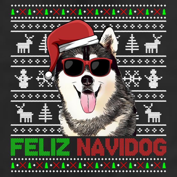 Siberian Husky Dog Feliz Navidog Funny Christmas Gift Adult Drive Performance Visor