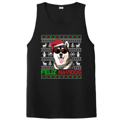 Siberian Husky Dog Feliz Navidog Funny Christmas Gift PosiCharge Competitor Tank