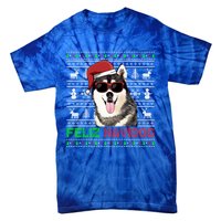 Siberian Husky Dog Feliz Navidog Funny Christmas Gift Tie-Dye T-Shirt