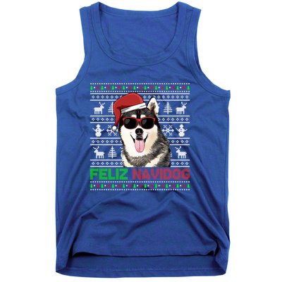 Siberian Husky Dog Feliz Navidog Funny Christmas Gift Tank Top