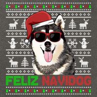 Siberian Husky Dog Feliz Navidog Funny Christmas Gift Cotton Canvas Backpack
