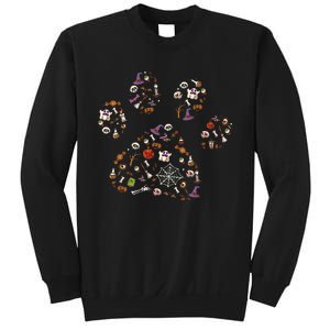 Spooky Halloween Dog Accessories Paw Print Candy Pumpkin Ghost Sweatshirt