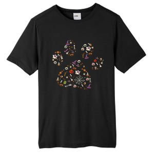 Spooky Halloween Dog Accessories Paw Print Candy Pumpkin Ghost Tall Fusion ChromaSoft Performance T-Shirt