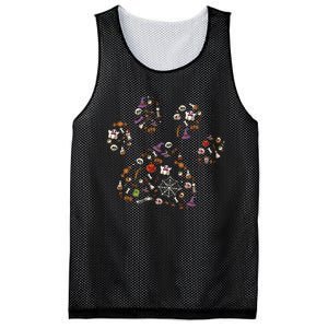 Spooky Halloween Dog Accessories Paw Print Candy Pumpkin Ghost Mesh Reversible Basketball Jersey Tank