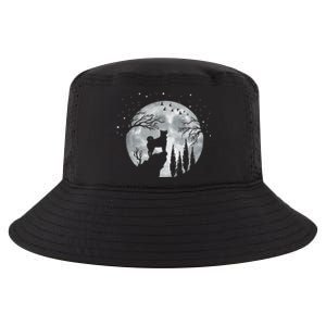 Siberian Husky Dog Full Moon At Night Funny Gift Dogs Sibarian Husky Great Gift Cool Comfort Performance Bucket Hat