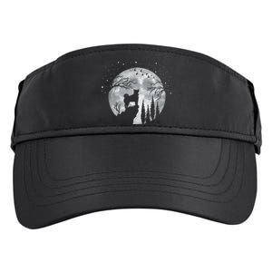 Siberian Husky Dog Full Moon At Night Funny Gift Dogs Sibarian Husky Great Gift Adult Drive Performance Visor